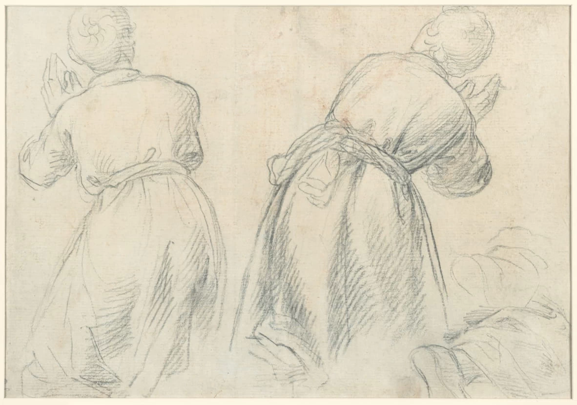 Aurelio Lomi - 119, Studi di giovani inginocchiati, Yale University Art Gallery